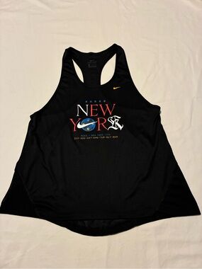 Nike Black Racerback Tank with Multicolor New York Graphic